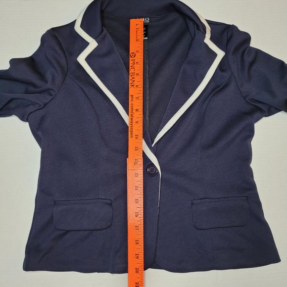 Nautical Blazer Soho Apparel LTD Navy Blue and White Small Collared Butt… - Picture 6 of 9